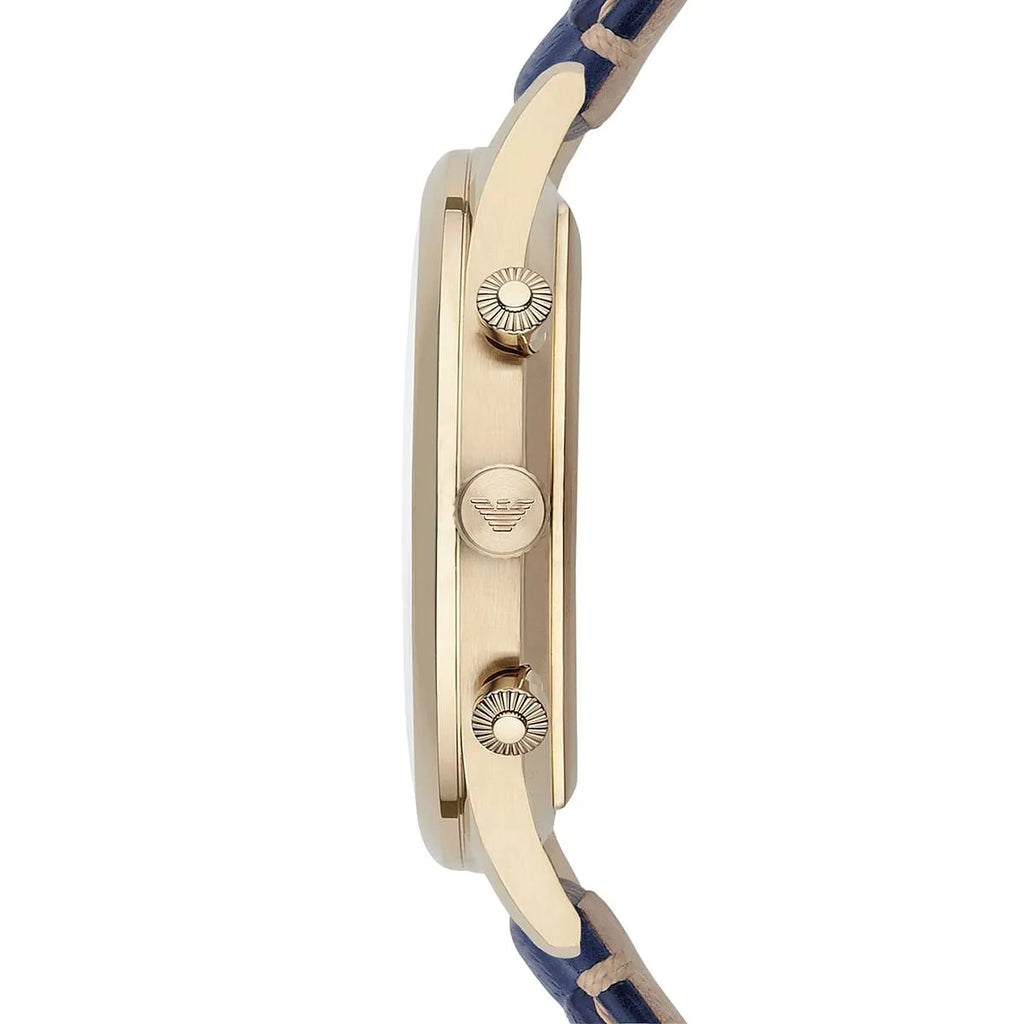 Emporio Armani Beta AR1862 Men's Chronograph Watch – Blue & Blue Genuine Leather Strap
