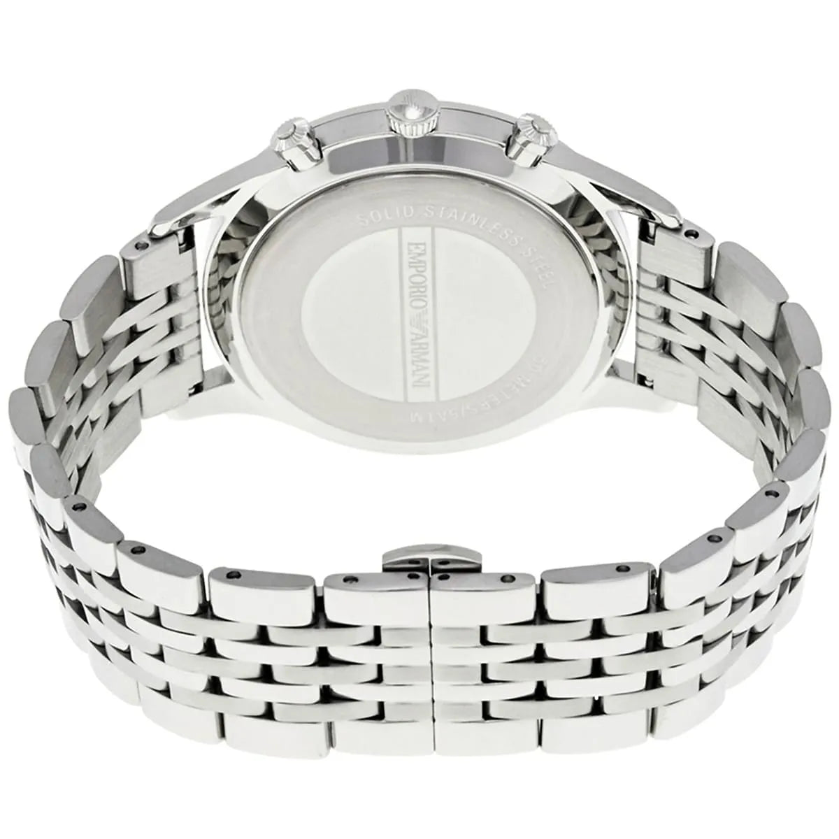 Emporio Armani Beta AR1863 43mm Men's Chronograph Watch – Black & Silver-Tone Stainless Steel Bracelet