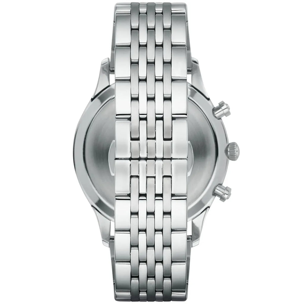 Emporio Armani Beta AR1863 43mm Men's Chronograph Watch – Black & Silver-Tone Stainless Steel Bracelet