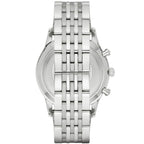 Emporio Armani Beta AR1879 43mm Men's Chronograph Watch – White & Silver-Tone Stainless Steel Bracelet
