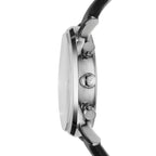 Emporio Armani Classic AR0385 43mm Men's Chronograph Watch – White & Black Genuine Leather Strap
