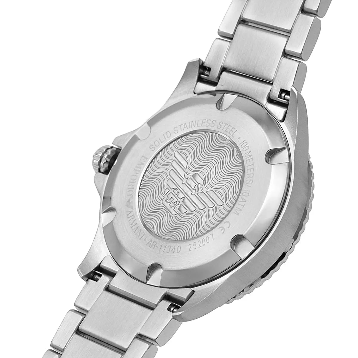 Emporio Armani Diver AR11340 Men's Chronograph Watch – Chocolate Brown Sunray & Rose Gold Stainless Steel Bracelet