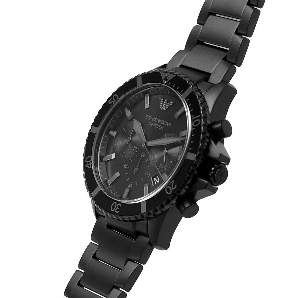 Emporio Armani Diver AR11363 Men's Chronograph Watch – Black & Black Stainless Steel Bracelet