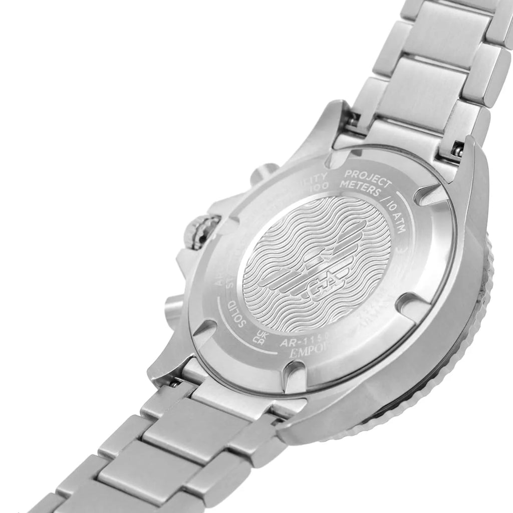 Emporio Armani Diver AR11500 Men's Chronograph Watch – Green Sunray & Green Stainless Steel Bracelet