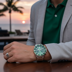 Emporio Armani Diver AR11500 Men's Chronograph Watch – Green Sunray & Green Stainless Steel Bracelet