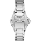 Emporio Armani Diver AR11589 43mm Men's Quartz Watch – Black Textured & Silver-Tone Stainless Steel Bracelet