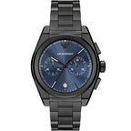 Emporio Armani Federico AR11561 43mm Men's Chronograph Watch – Gunmetal Sunray & Gunmetal Stainless Steel Bracelet