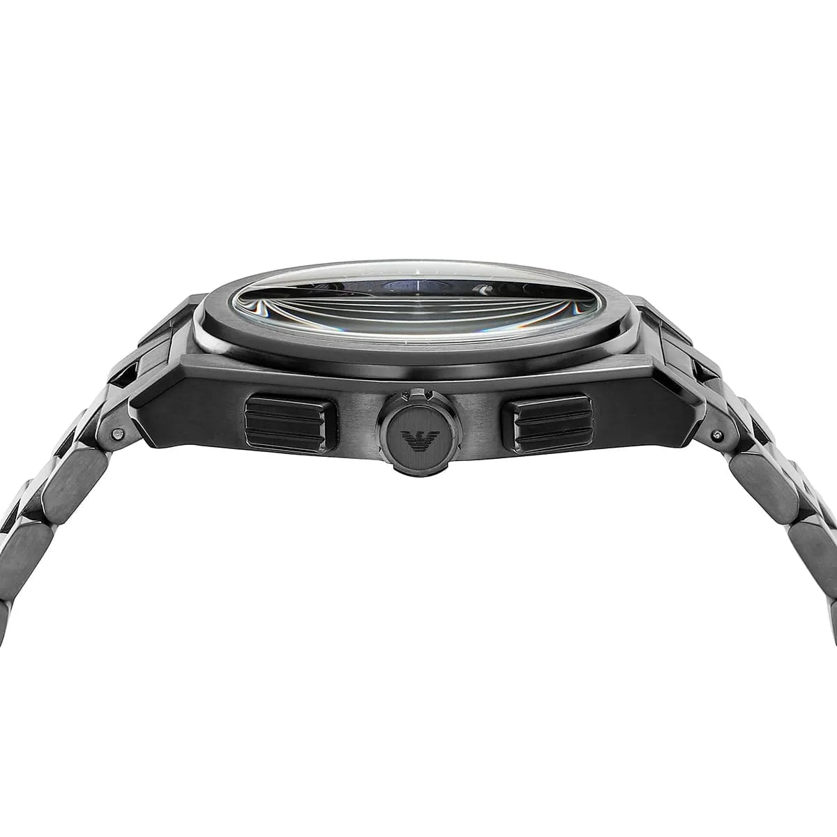 Emporio Armani Federico AR11561 43mm Men's Chronograph Watch – Gunmetal Sunray & Gunmetal Stainless Steel Bracelet