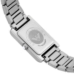 Emporio Armani Genni AR11625 32mm Women's Quartz Watch – White Mother-of-Pearl Crystal-Set & Silver Stainless Steel Bracelet