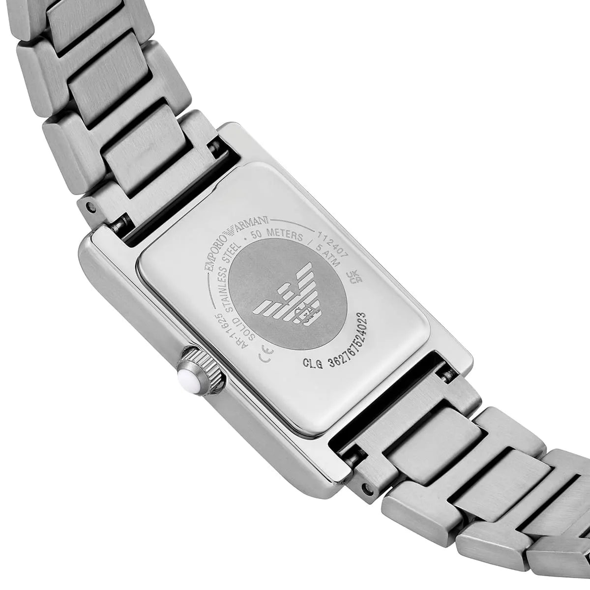 Emporio Armani Genni AR11625 32mm Women's Quartz Watch – White Mother-of-Pearl Crystal-Set & Silver Stainless Steel Bracelet