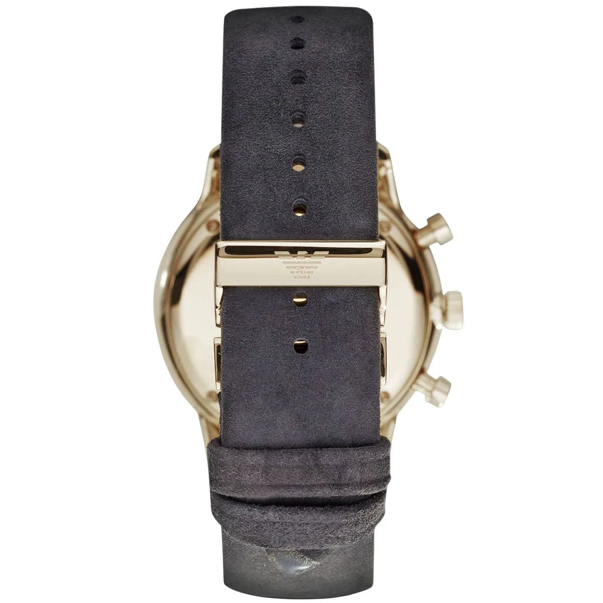 Emporio Armani Gianni AR0386 Men's Chronograph Watch – Champagne Sunray & Gold-Tone Genuine Leather Strap