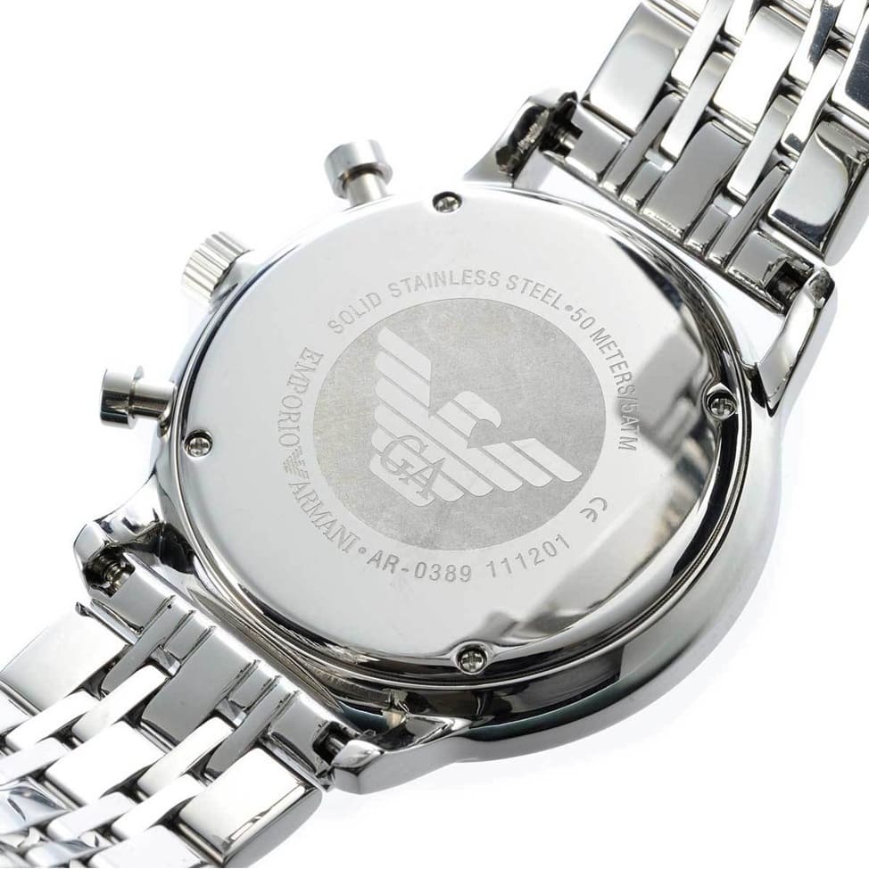 Emporio Armani Gianni AR0389 Men's Chronograph Watch – Black & Black Stainless Steel Bracelet