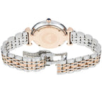 Emporio Armani Gianni T-Bar AR11092 32mm Women's Quartz Watch – Blue Sunray & Two-Tone Silver and Rose Gold Stainless Steel Bracelet
