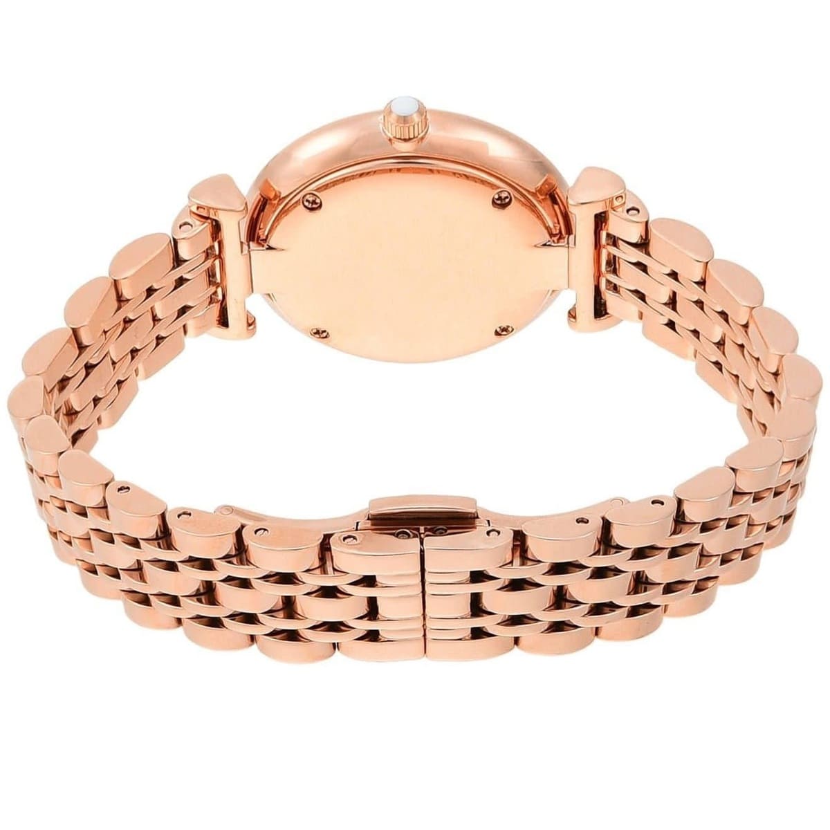 Emporio Armani Gianni T-Bar AR11110 32mm Women's Quartz Watch – Mother-of-Pearl Mosaic & Rose Gold-Tone Stainless Steel Bracelet