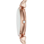 Emporio Armani Gianni T-Bar AR11110 32mm Women's Quartz Watch – Mother-of-Pearl Mosaic & Rose Gold-Tone Stainless Steel Bracelet