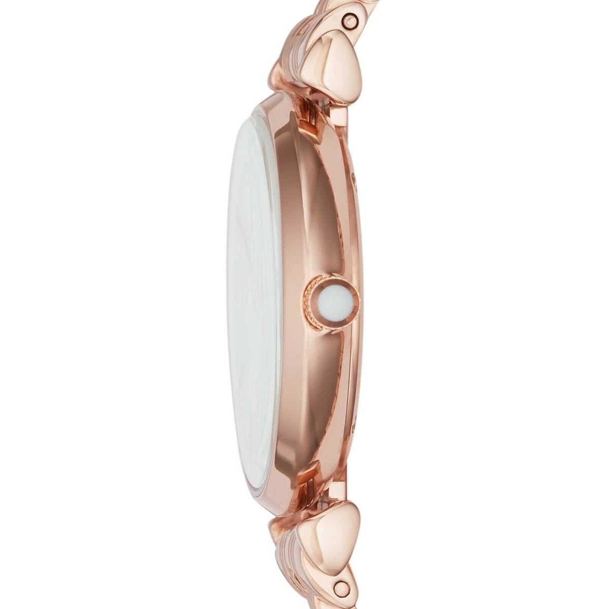 Emporio Armani Gianni T-Bar AR11110 32mm Women's Quartz Watch – Mother-of-Pearl Mosaic & Rose Gold-Tone Stainless Steel Bracelet