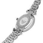 Emporio Armani Gianni T-Bar AR11445 32mm Women's Quartz Watch – Silver Crystal-Set & Silver Stainless Steel Bracelet