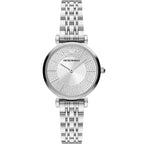 Emporio Armani Gianni T-Bar AR11445 32mm Women's Quartz Watch – Silver Crystal-Set & Silver Stainless Steel Bracelet