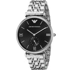 Emporio Armani Gianni AR1676 40mm Men's Quartz Watch – Black & Silver-Tone Stainless Steel Bracelet