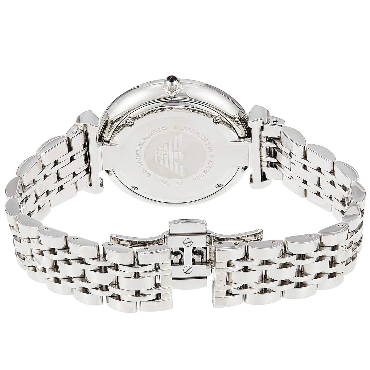 Emporio Armani Gianni AR1676 40mm Men's Quartz Watch – Black & Silver-Tone Stainless Steel Bracelet