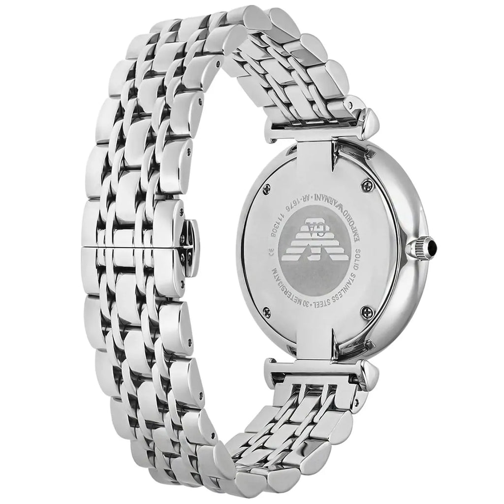 Emporio Armani Gianni AR1676 40mm Men's Quartz Watch – Black & Silver-Tone Stainless Steel Bracelet