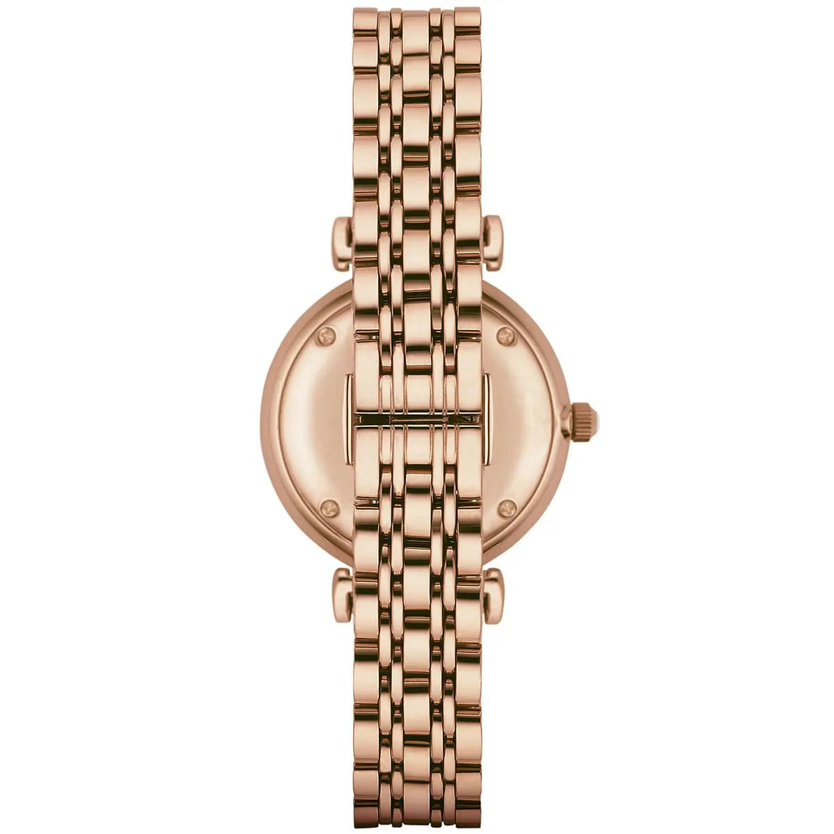 Emporio Armani Gianni T-Bar AR1909 32mm Women's Quartz Watch – Mother-of-Pearl & Rose Gold-Tone Genuine Leather Strap