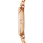 Emporio Armani Gianni T-Bar AR1909 32mm Women's Quartz Watch – Mother-of-Pearl & Rose Gold-Tone Genuine Leather Strap