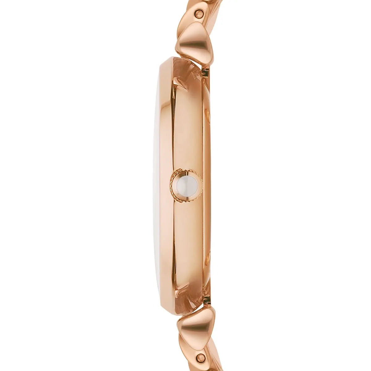 Emporio Armani Gianni T-Bar AR1909 32mm Women's Quartz Watch – Mother-of-Pearl & Rose Gold-Tone Genuine Leather Strap