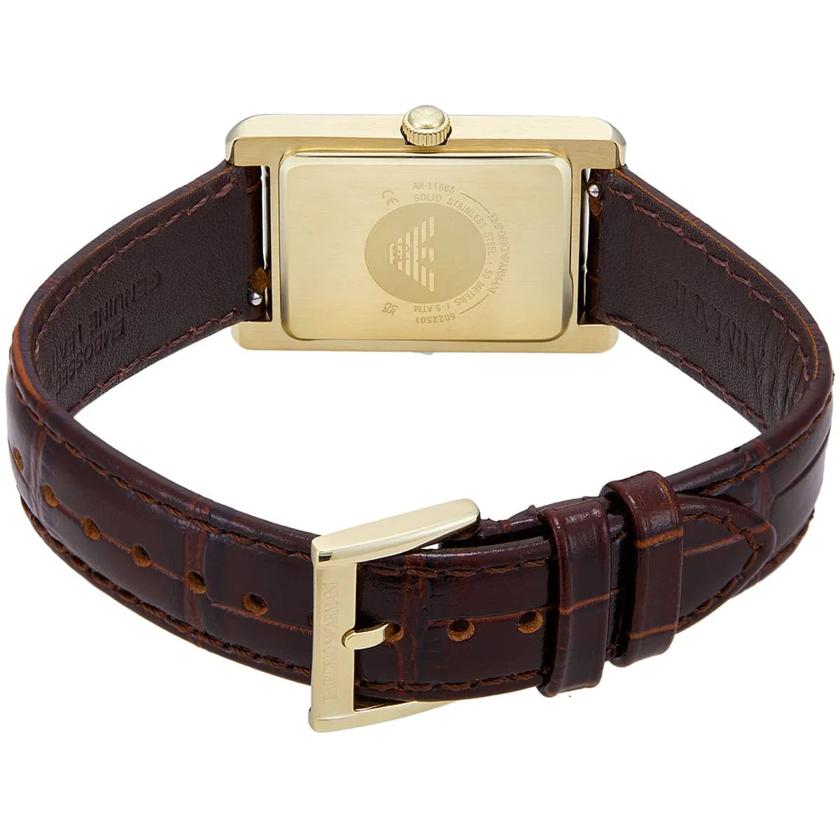 Emporio Armani Gino AR11665 Men's Quartz Watch – Cream & Black Genuine Leather Strap