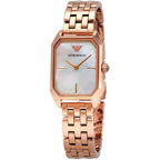 Emporio Armani Gioia AR11147 21mm Women's Quartz Watch – White Mother-of-Pearl & Rose Gold-Tone Stainless Steel Bracelet