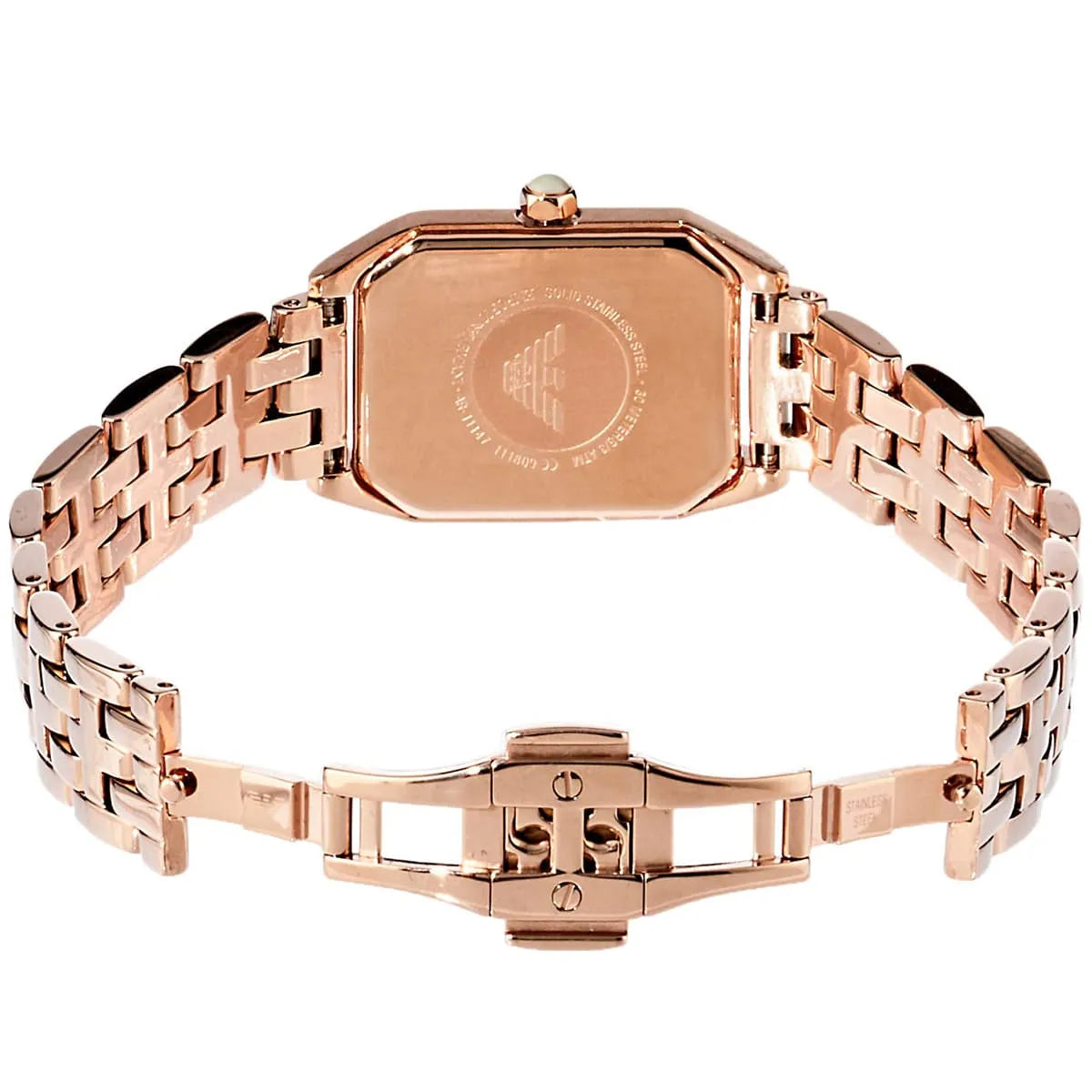 Emporio Armani Gioia AR11147 21mm Women's Quartz Watch – White Mother-of-Pearl & Rose Gold-Tone Stainless Steel Bracelet