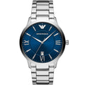 Emporio Armani Giovanni AR11227 43mm Men's Chronograph Watch – Blue Sunray & Black Stainless Steel Bracelet