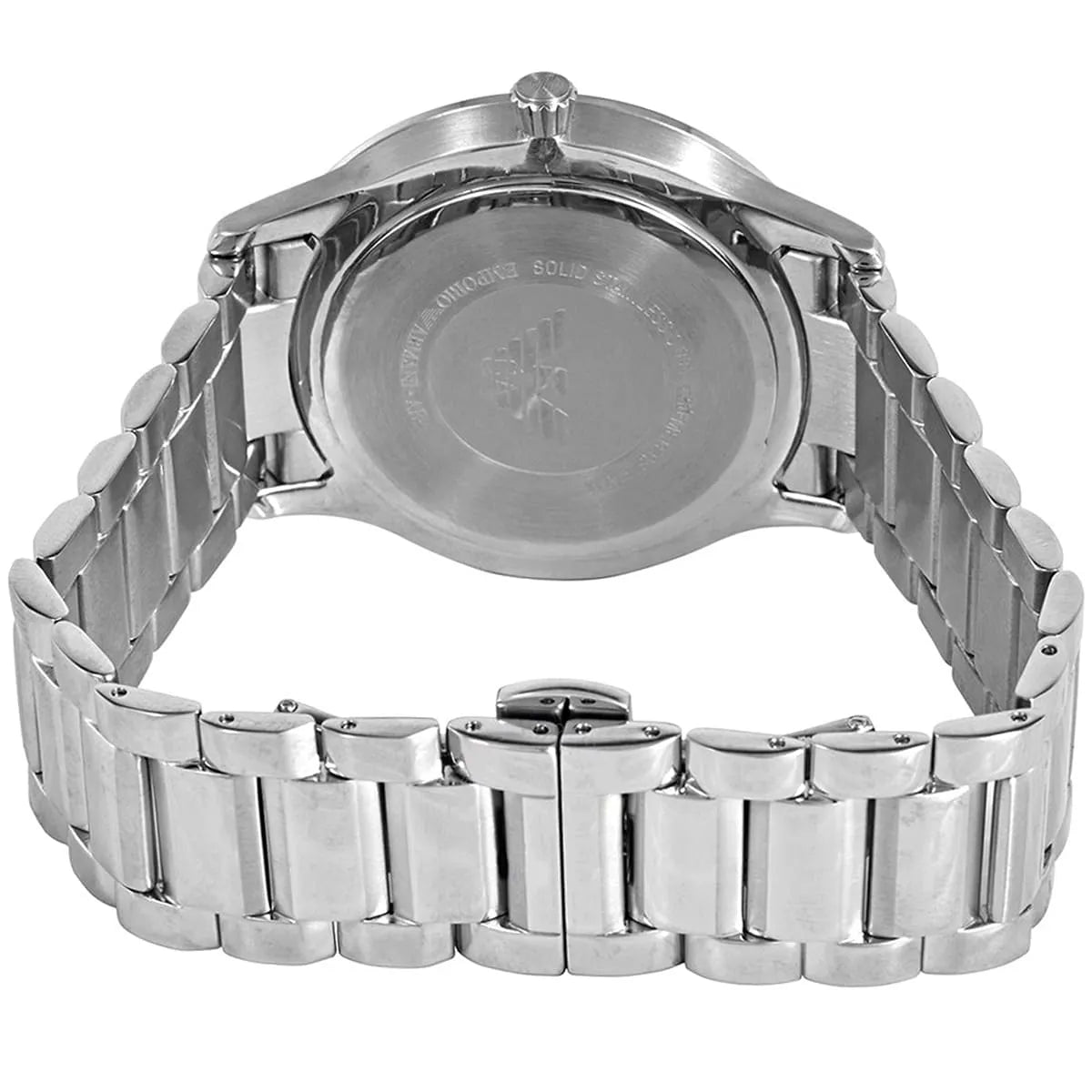 Emporio Armani Giovanni AR11227 43mm Men's Chronograph Watch – Blue Sunray & Black Stainless Steel Bracelet