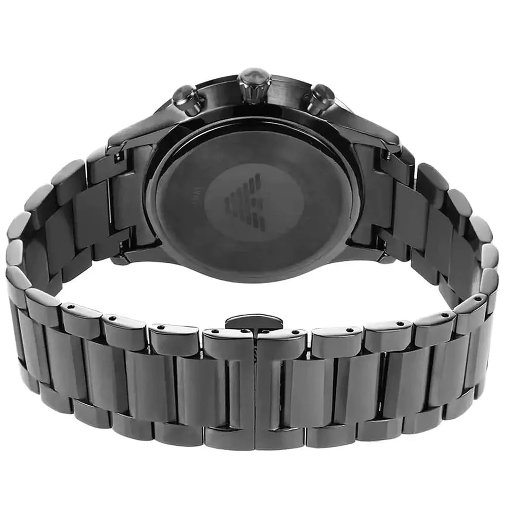 Emporio Armani Giovanni AR11348 43mm Men's Chronograph Watch – Navy Blue Sunray & Navy Blue Genuine Leather Strap