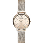 Emporio Armani Kappa AR11129 32mm Women's Quartz Watch – Gold Crystal-Set Sunray & Gold Stainless Steel Mesh Bracelet
