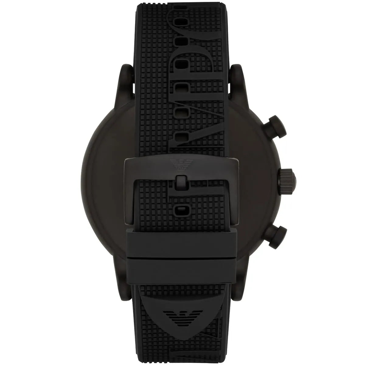 Emporio Armani Luigi AR11024 46mm Men's Chronograph Watch – Black & Black Silicone Strap
