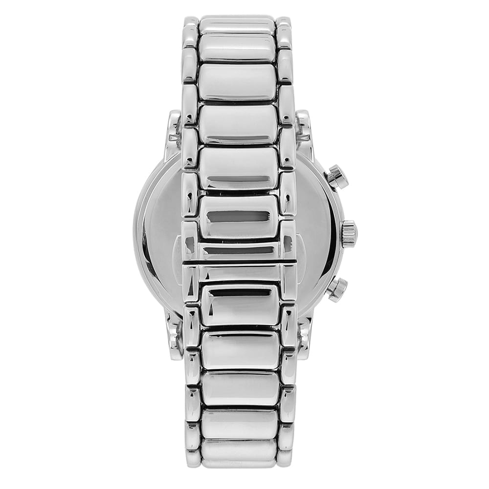 Emporio Armani Luigi AR11134 43mm Men's Chronograph Watch – Black Textured & Silver-Tone Stainless Steel Bracelet