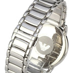 Emporio Armani Luigi AR11134 43mm Men's Chronograph Watch – Black Textured & Silver-Tone Stainless Steel Bracelet