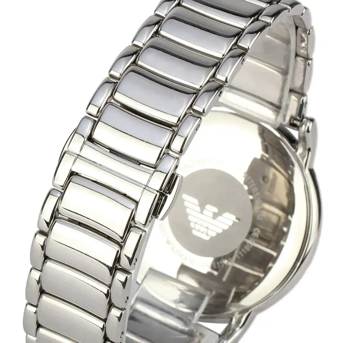 Emporio Armani Luigi AR11134 43mm Men's Chronograph Watch – Black Textured & Silver-Tone Stainless Steel Bracelet