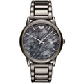 Emporio Armani Luigi AR11155 43mm Men's Quartz Watch – Gunmetal Textured & Gunmetal Stainless Steel Bracelet