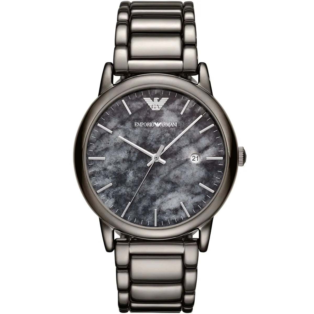 Emporio Armani Luigi AR11155 43mm Men's Quartz Watch – Gunmetal Textured & Gunmetal Stainless Steel Bracelet