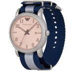 Emporio Armani Luigi AR11212 Men's Quartz Watch – Peach Sunray & Navy Blue Textile Strap