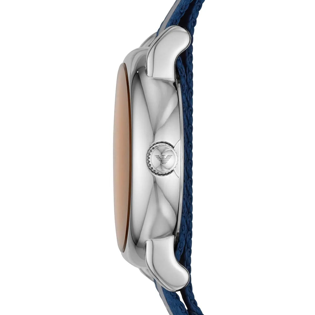 Emporio Armani Luigi AR11212 Men's Quartz Watch – Peach Sunray & Navy Blue Textile Strap