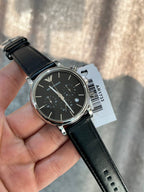 Emporio Armani Luigi AR1733 Men's Chronograph Watch – Black & Black Genuine Leather Strap