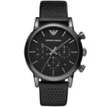 Emporio Armani Luigi AR1737 Men's Chronograph Watch – Black & Black Genuine Leather Strap