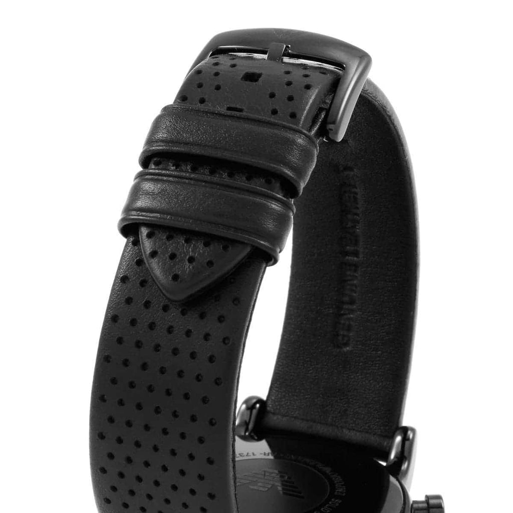 Emporio Armani Luigi AR1737 Men's Chronograph Watch – Black & Black Genuine Leather Strap