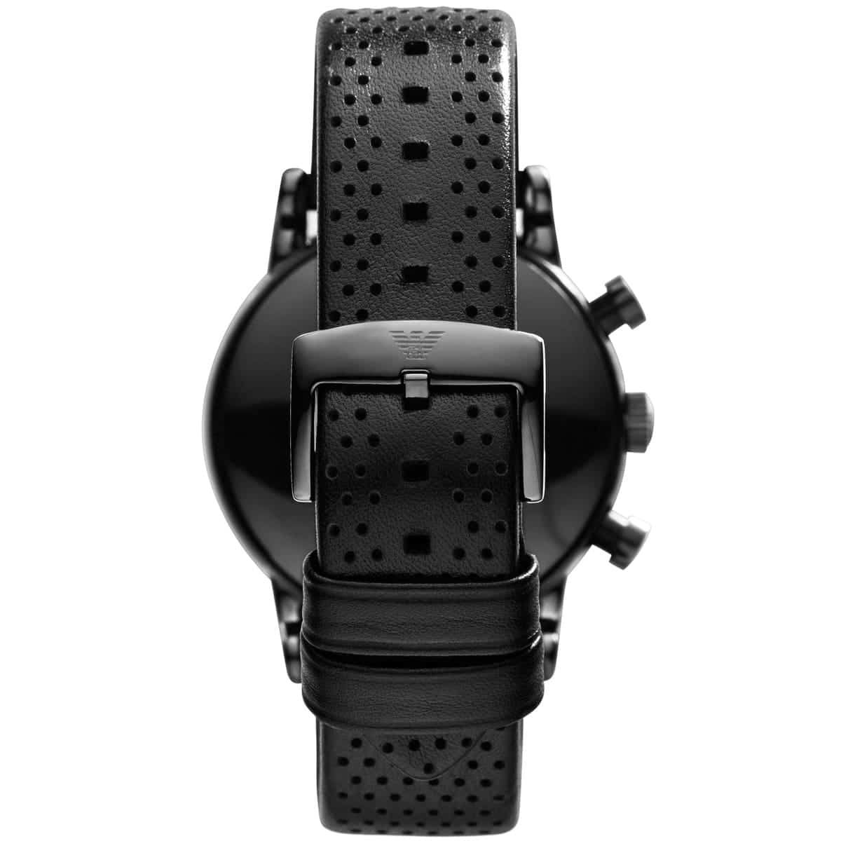 Emporio Armani Luigi AR1737 Men's Chronograph Watch – Black & Black Genuine Leather Strap