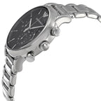 Emporio Armani Luigi AR1853 41mm Men's Chronograph Watch – Black & Silver-Tone Stainless Steel Bracelet