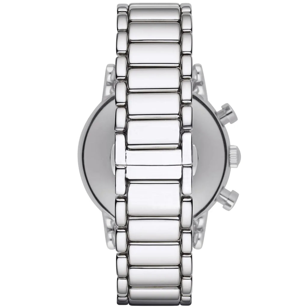 Emporio Armani Luigi AR1853 41mm Men's Chronograph Watch – Black & Silver-Tone Stainless Steel Bracelet