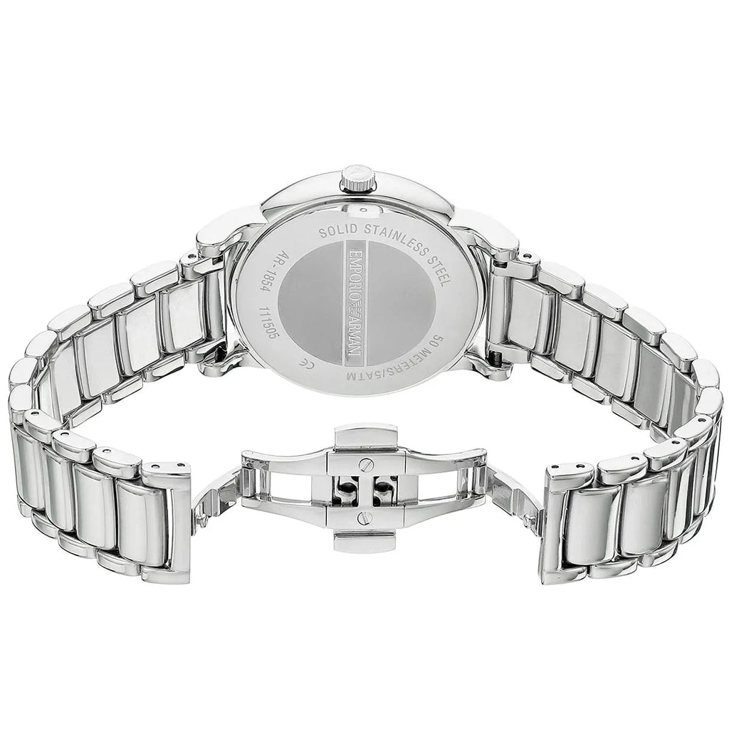 Emporio Armani Luigi AR1854 41mm Men's Quartz Watch – White & Silver-Tone Stainless Steel Bracelet